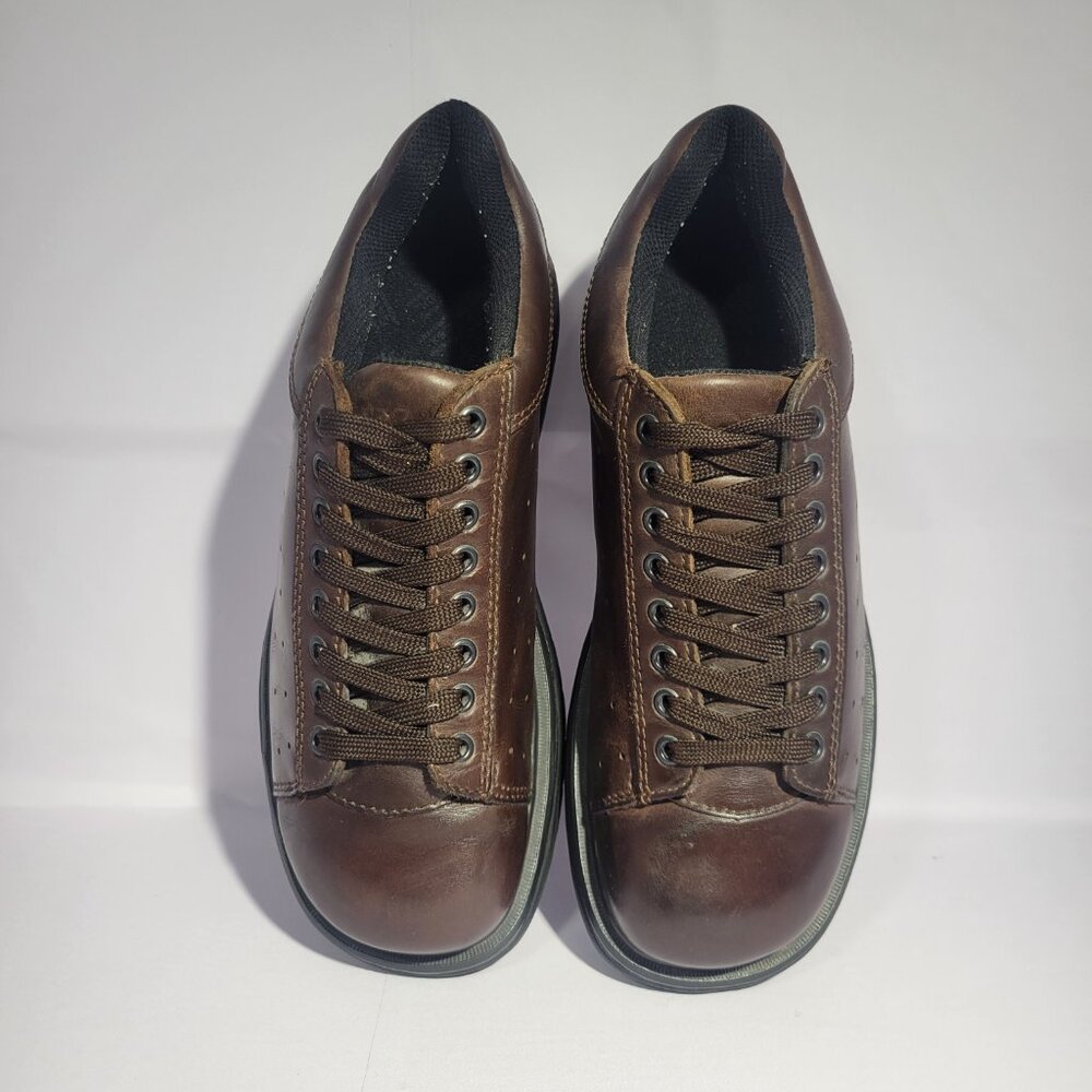 GBX 316301 Men's US Size 10M Brown Leather Lace Up Round Toe Sneaker Shoes - Picture 5 of 11